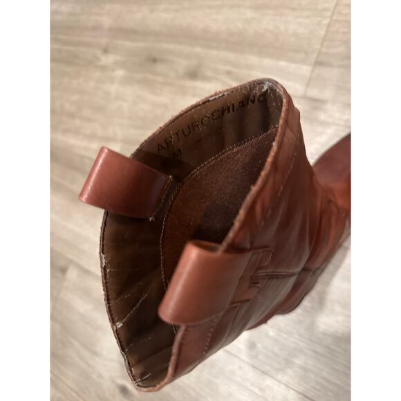 Arturo Chiang Rossa Brown Leather Western Boot Pull On Women's Size 8½ - Picture 5 of 10